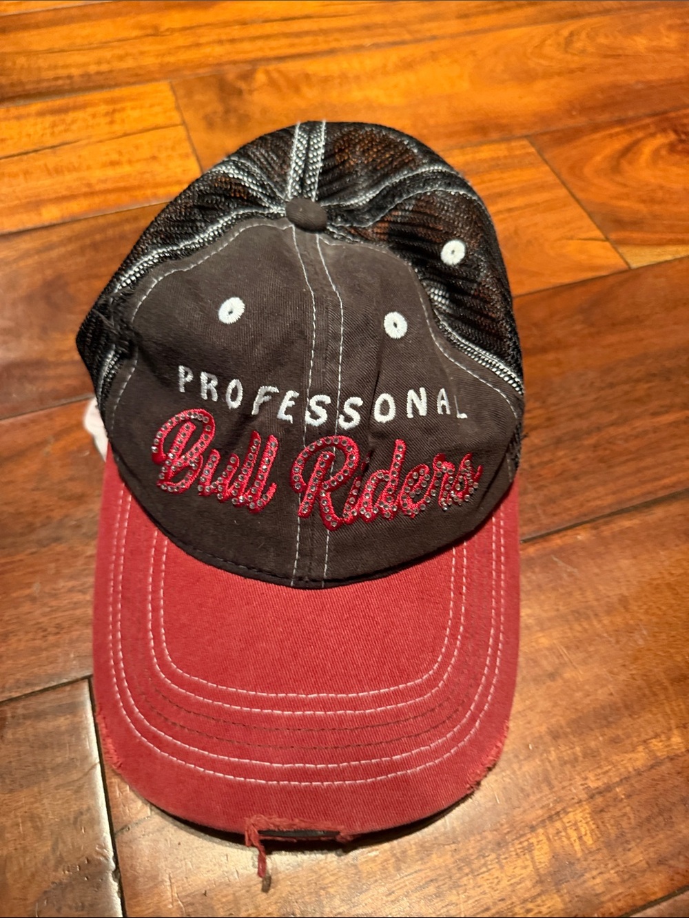 Embroidered Trucker Hat - Black & Red